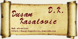 Dušan Kasalović vizit kartica